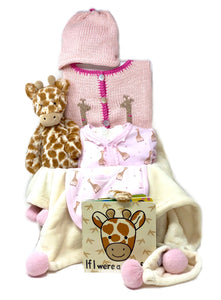 Baby Girl Giraffe Basket Bundle Medium