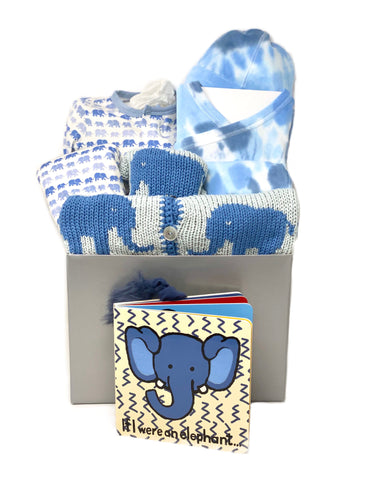 Baby Boy Elephant Basket Bundle Large