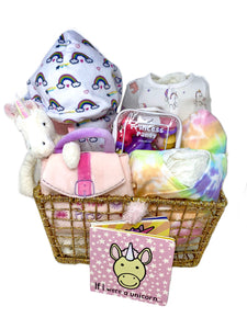 Baby Girl Unicorn Basket Bundle Large