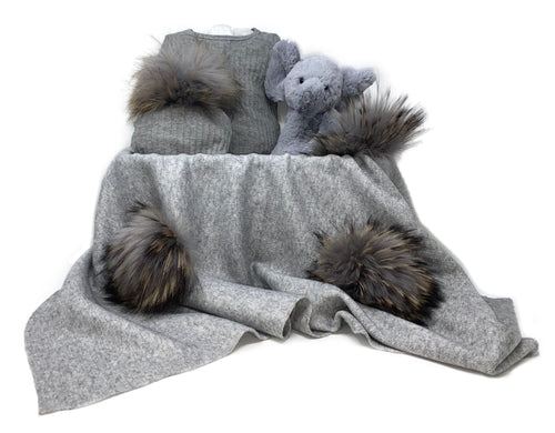 Gray Luxe Baby Basket Bundle