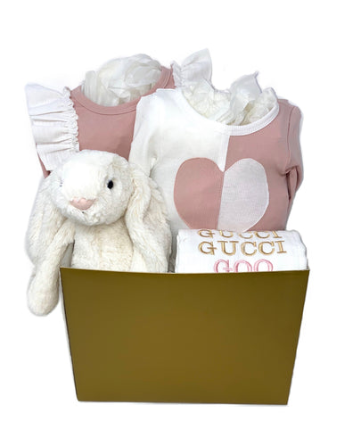 Baby Girl Peaches & Cream Basket Bundle Small